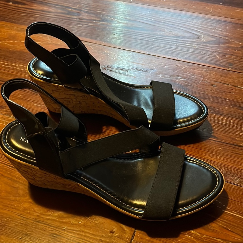 Black wedges worn twice
